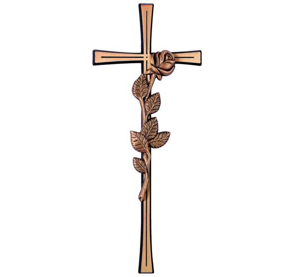[BJ-2667] Bronze cross with roses