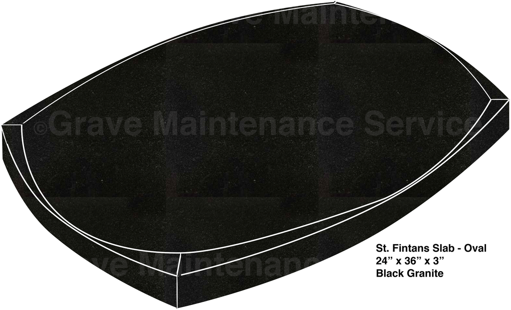 [Sutton Oval] St. Fintans Lawn Slab - Oval (Premium Black)