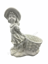 [DA16-2] GMS-F16- Girl With A Basket (Planter) (Glossy White)