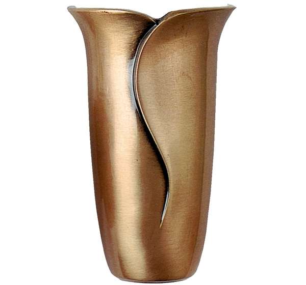 Bronze flat back vase for cremation plaques - Elegance Series