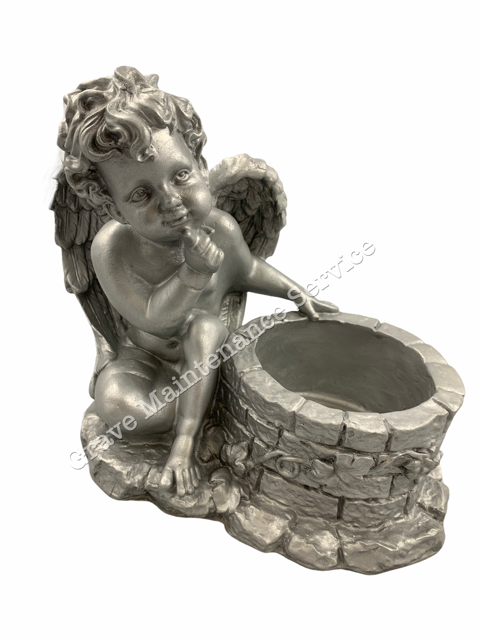 GMS-F2- Angel With A Well - Ornament & Planter