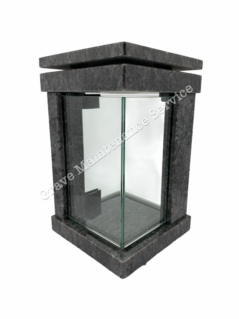 GMS-L11 - Square Granite Lantern With Sharp Edges